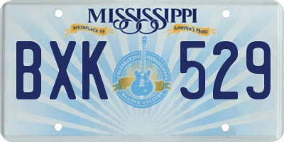 MS license plate BXK529
