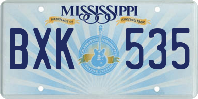 MS license plate BXK535