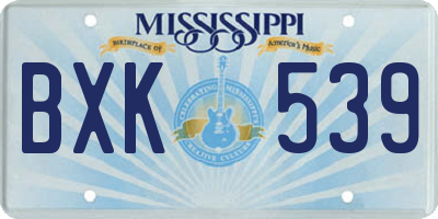MS license plate BXK539