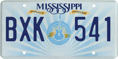 MS license plate BXK541