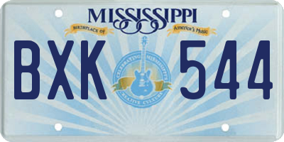 MS license plate BXK544