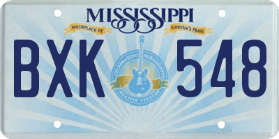 MS license plate BXK548