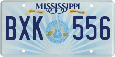 MS license plate BXK556