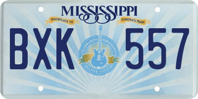 MS license plate BXK557
