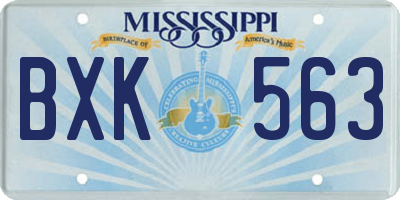 MS license plate BXK563