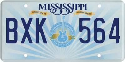 MS license plate BXK564
