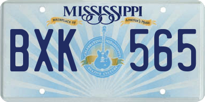 MS license plate BXK565