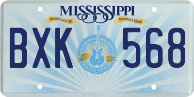 MS license plate BXK568