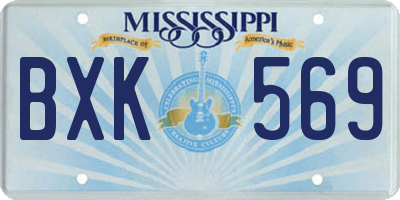MS license plate BXK569
