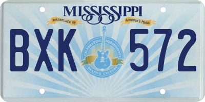 MS license plate BXK572