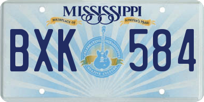 MS license plate BXK584