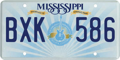 MS license plate BXK586