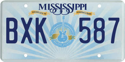 MS license plate BXK587