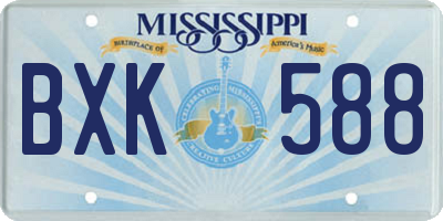 MS license plate BXK588