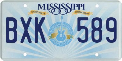MS license plate BXK589