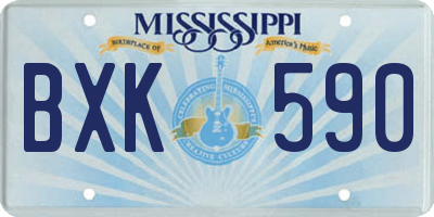 MS license plate BXK590