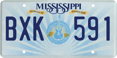 MS license plate BXK591