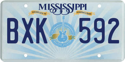 MS license plate BXK592