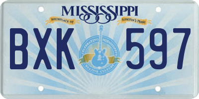 MS license plate BXK597