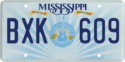MS license plate BXK609