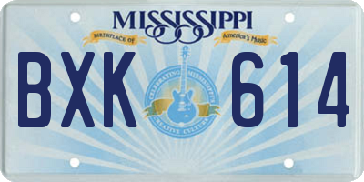 MS license plate BXK614