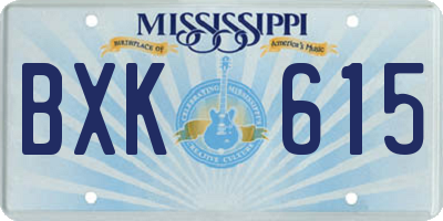 MS license plate BXK615