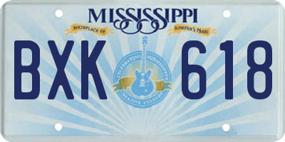 MS license plate BXK618