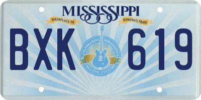 MS license plate BXK619