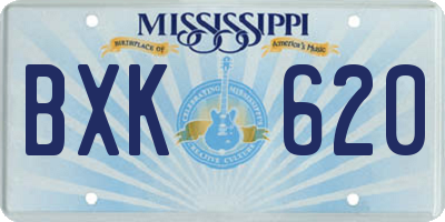MS license plate BXK620