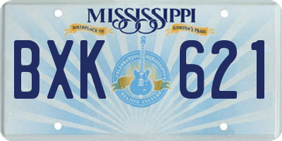 MS license plate BXK621