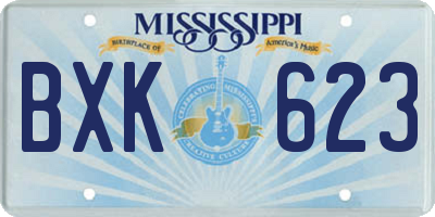MS license plate BXK623