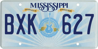 MS license plate BXK627
