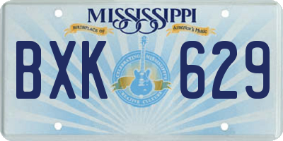 MS license plate BXK629