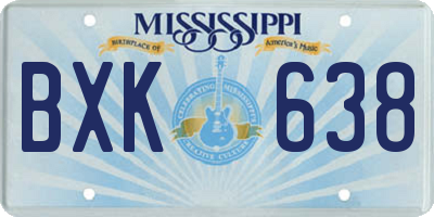 MS license plate BXK638