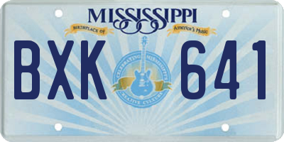 MS license plate BXK641