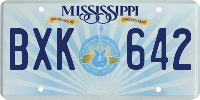 MS license plate BXK642