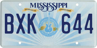 MS license plate BXK644