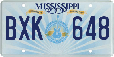MS license plate BXK648