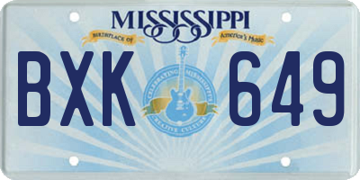 MS license plate BXK649