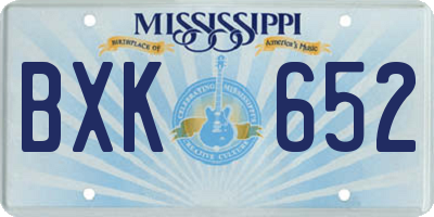 MS license plate BXK652