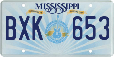 MS license plate BXK653