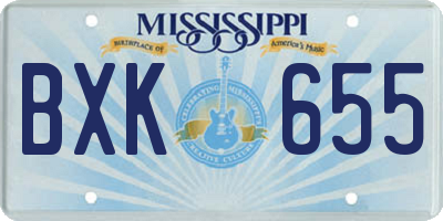 MS license plate BXK655