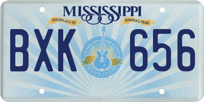 MS license plate BXK656