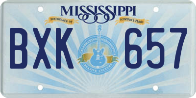 MS license plate BXK657