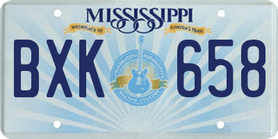 MS license plate BXK658
