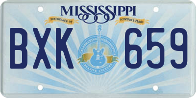 MS license plate BXK659