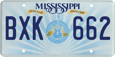 MS license plate BXK662