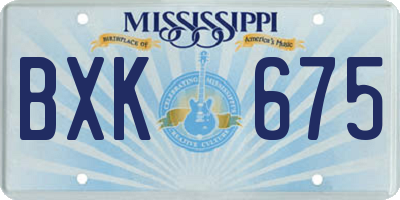 MS license plate BXK675