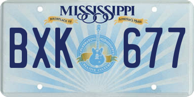MS license plate BXK677