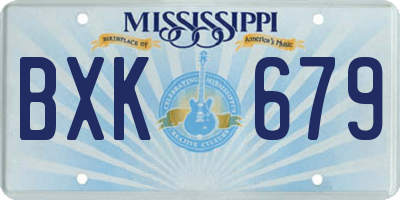 MS license plate BXK679